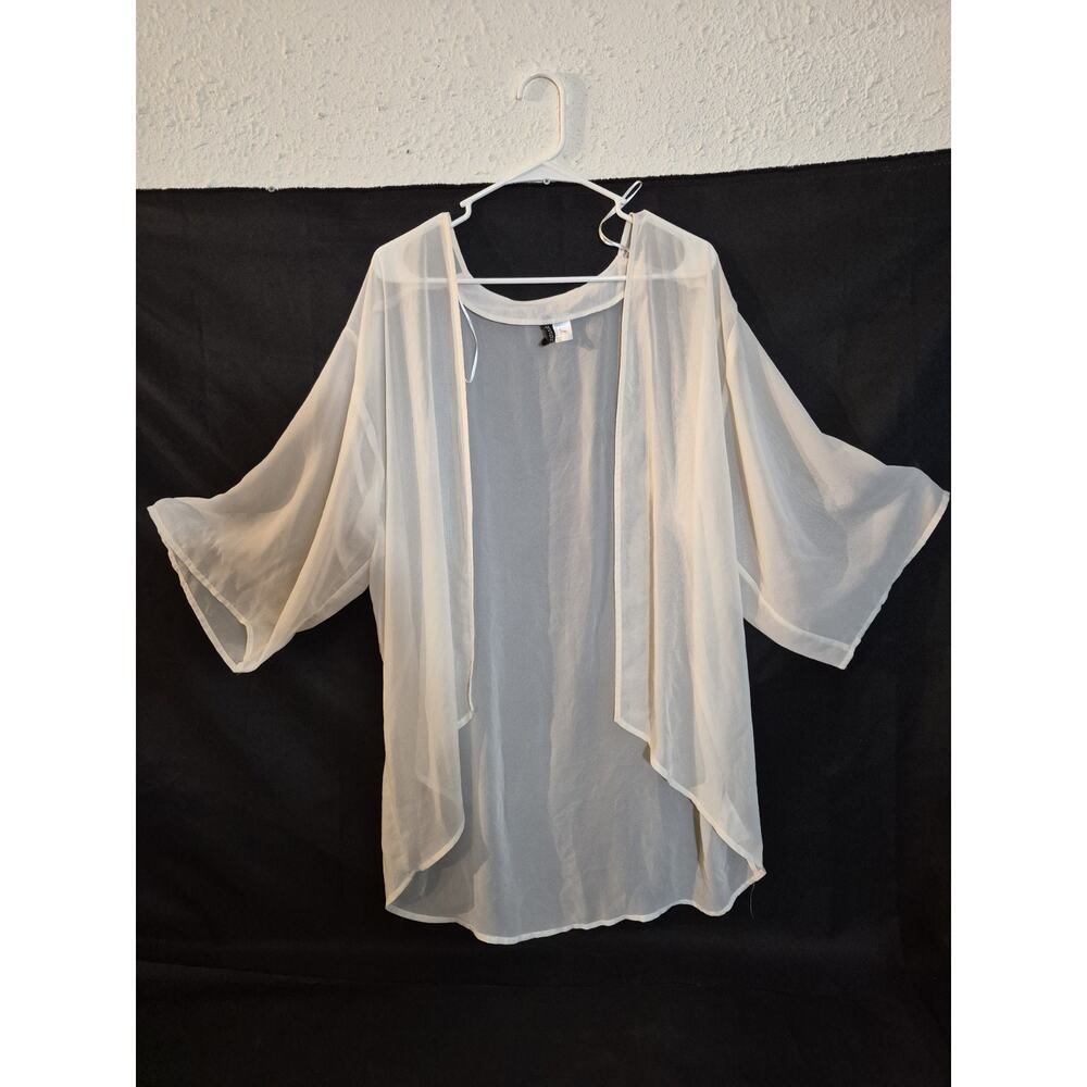 Devided Women's Multi-Wear Open front Sheer Ivory Size: M..